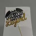 The Man The Myth The Legend Cake Topper for Man Male Black Crown King Happy Birthday Theme Decor Supplies Daddy Father's Day Family Party Decorations, Set of 3
