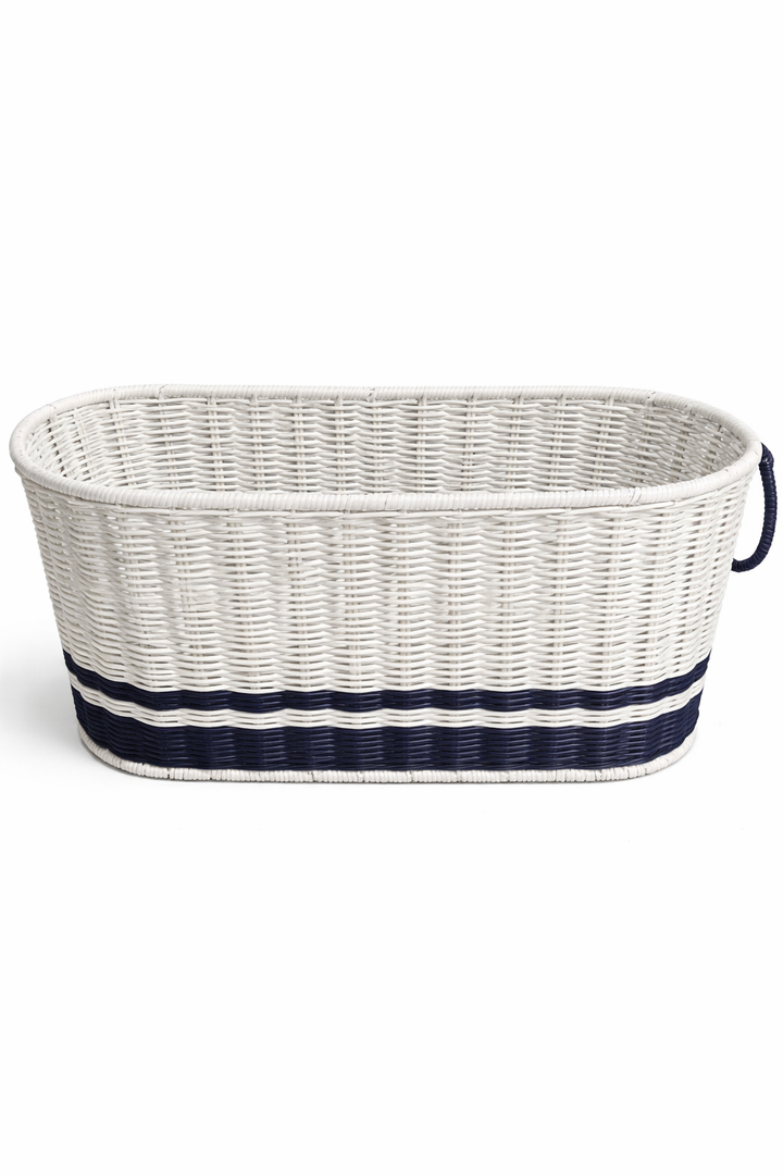 GRANNY SAYS Toilet Paper Storage, Toilet Paper Basket for Bathroom, 6 Mega Rolls Organizer Free Standing, Wicker Basket for Bathroom Storage, Butter Milk (15"L x 6" Wx 9"H (No Lid))