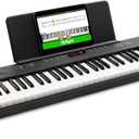 Alesis 88 Key Keyboard Piano with 480 Sounds, Speakers, USB MIDI, Sheet Music Tablet Rest, Power Adapter and Piano Lessons for Beginners