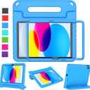 LTROP Kids Case for iPad A16 11th Generation 11-inch 2025/ iPad 10th Generation 10.9-inch 2022 with Screen Protector, Lightweight Shockproof Convertible Handle Stand Cover for iPad 11/10 Gen, Blue