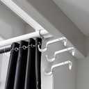 Curtain Rod Brackets Heavy Duty Drapery Hardware Adjustable Rod Holders for 7/8 or 1 Inch Rods, Set of 3 (White, fits rods up to 1 inch)