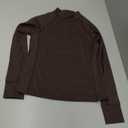Kids Athletic Fitted Long Sleeve Shirt, Brown, Size 130