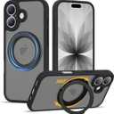 Compatible with iPhone 17 Case with Magnetic Ring Stand [Compatible with Mag-Safe] [Military-Grade Protection] 17 Phone Case 6.3",Black