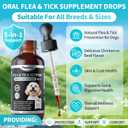 2 x Flea and Tick Prevention Support for Dogs, Natural Flea Treatment Drops with Neem, Oregano for Puppy Oral Flea and Tick Treatment Supplement for All Breeds and Ages - Chicken Flavor, 2 FL.Oz