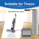 Vacuum Mop Replacement Parts Compatible with Tineco Roller Brush Replacement, Suitable with FLOOR ONE S5, FLOOR ONE S5 Pro Cordless Vacuum Cleaner, Set Includes 2 Roller Brushes and 5 Vacuum Filters