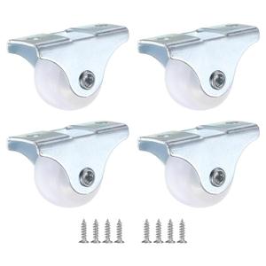3 x PATIKIL 1" Rigid Caster Wheels, 4 Pack Silent Fixed Plate Casters with M4 Screws Load Capacity 33Lbs for Furniture Workbench Cart Trolley One Direction Rolling, White(NO Brake)