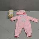 BABESIDE 2 Pcs Reborn Baby Doll Clothes with Hat for 17-22 Inch Babydolls, Cute Bunny Pattern Baby Dolls Outfits Accessories fit Newborn Babydoll Girls, Pink