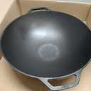 Lodge 14 Inch Cast Iron Wok with Dual Loop Handles PFAS FREE Pre-Seasoned Family Size Stir Fry Pan Stovetop & Oven Safe Heavy Duty High-Heat Retention Wok Made in USA