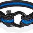 Law Enforcement Bracelet Thin Blue Line Bracelet Gift For Police Officer 6.5