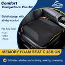 kingphenix Car Seat Cushion Memory Foam Pad for Driving Comfort Boosts Height and Relieves Coccyx & Lower Back Pain Car, Truck, Office Chair (Leather & 4D Mesh Black)