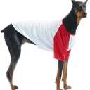 Dog Cotton Shirts for Small and Large Dogs Raglan T-Shirts Soft Breathable Dog Shirt pet Clothes (5X-Large, White/Red)