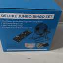 Yuanhe Jumbo Bingo Game Set - 11" Metal Round Cage, 75 Colored Balls, 100 Bingo Cards, 500 Mixed Chips and Master Board for Large Groups, Parties