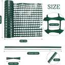 Plastic Garden Fencing Roll Safety Construction Barrier Outdoor Snow Mesh Fence Garden Netting, 1.2 Inch Mesh, Coated Iron Wire Support Stakes, Cable Ties for Garden (Green,2 x 100 Feet)