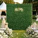 Artificial Flower Wall 8x8ft Green Grass Backdrop for Wedding, Baby Shower, Party, Birthday & Home Decor, Easy & Quick Assembly (Greenery)