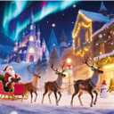 Christmas Jigsaw Puzzles for Adults 1000 Pieces - Santa Claus Under Aurora Borealis - 27 x 20 in - Xmas Winter Holiday Puzzle for Adults - Challenging Family Puzzle Perfect for Game Nights