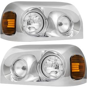 Avsty Headlights Assembly for Freightliner Century 2004 2005 2006 2007 2008 2009 2010 2011 2012 2013 2014 2015 Headlamp(Chrome)