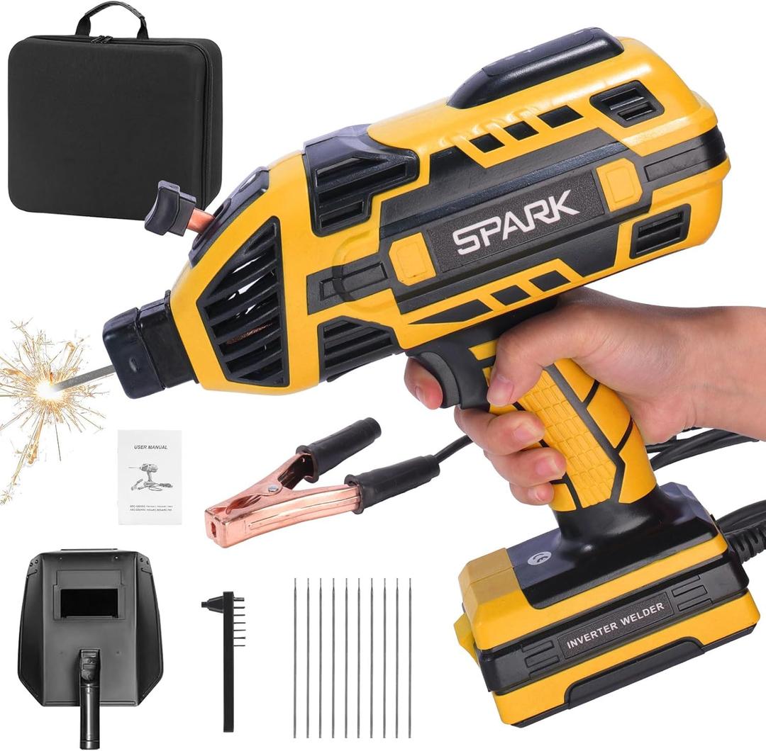 Electric Welding Machine, 110V Portable Welder with IGBT Inverter 6 Variable Current Adjustment, Handheld ARC Welder Gun with 10pcs Rods, Fits for 1/16-1/8 Wire Rods