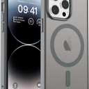 Magnetic for iPhone 14 Pro Case, [Compatible with MagSafe] [Military Grade Drop Protection] Translucent Matte Shockproof Anti-Scratch Phone Cover, Dark Gray