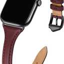 WFEAGL Leather Bands Compatible with Apple Watch Band 42mm(Series 3 2 1) 44mm 45mm 46mm 49mm Women, Top Grain Leather Strap Slim Thin Replacement Wristband for iWatch Ultra SE 3 2 1 Series 11 10 9 8 7 6 5 4 3 2 1