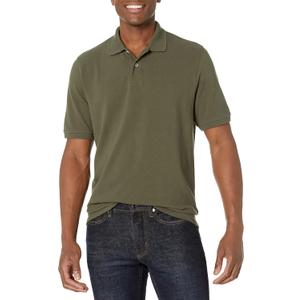 Amazon Essentials Men's Regular-Fit Short Sleeve Cotton Pique Polo Shirt (X-Large, Olive)