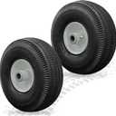 BigHead 105-3471 Front Wheel & Tire Assembly for Lawn Mowers | Compatible with Toro TimeCutter/Exmark Quest Z-Turn Riding Mower 4.10x3.50-4 Tire, 3/4" ID, 4-1/4" Hub Length with Grease Zerk (2 Pack)