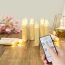 Flickering Flameless Window Candle LED Christmas Tree Candle Lights Warm White Battery Operated Electric Taper Candles with Remote Perfect for Home Garden Wedding Parties Decor (10 PCS,Ivory)