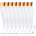 CHARMKING Compression Socks for Women & Men Circulation (4 Pairs) 15-20 mmHg Best Calf Socks Support for Athletic Cycling