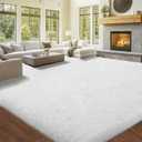 Fluffy 8x10 Area Rug Living Room: Shag White Area Rugs for Bedroom- Large Plush Soft Rugs for Living Room- Fuzzy Modern Carpets for Bedroom, Kids Room Decor (White, 8x10Feet)