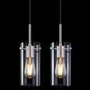 Doraimi Lighting 4.6" Clear Glass Hanging Kitchen Island Pendant Light 2 Pack Vintage Modern Brushed Nickel Finish Pendant Lamp for Dining Room Over Sink Dining Room
