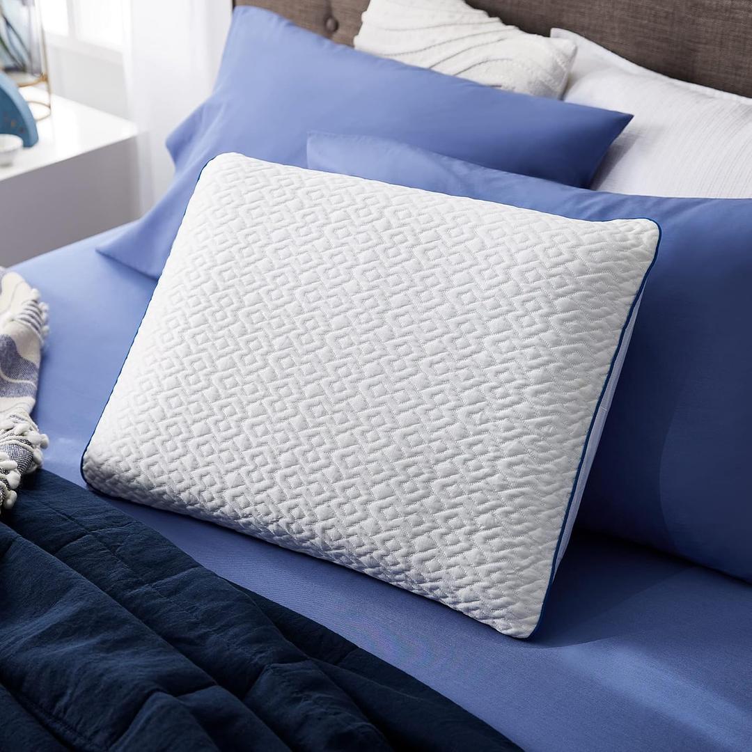 Sleep Innovations Forever Cool Gel Memory Foam Pillow, Standard, White