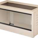 New Age Pet ECOFLEX 36" Wide Medium Reptile Habitat, Mojave Lounge for Snakes, Tortoises & Lizards in Maple, Black & Grey, Easy Assembly, Sliding Glass Doors & Mesh Top (Tan)