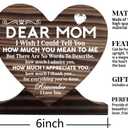 3 x Dear Mom Wood Sign - 'Remember I Love You' Heart Plaque, Unique Gift Idea for Mom, Perfect for Birthday, Mother's Day, Christmas, 6 x 6 x 0.6 inches