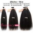 Hair I Tip Hair Extensions Human Hair Kinky Straight 100% Brazilian Hair Invisible Keratin Stick Itip Real Human Hair Extensions for Black Women Curly Natural Black 14 Inch 50g/100Strands