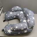 Momcozy Original Nursing Pillow for Breastfeeding-Innovative Safety Guard - Wider Feeding Pillows for More Support for Mom & Baby- Easier Nursing & Hand Free- Fit for All, Removable Cotton Cover (Grey)