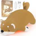 Electric Heating Pad for Period Cramps, Cuddly Soft 14" Shiba Inu Plush with a Hot Soft Belly USB Powered, Menstrual Heating Pad Neck Shoulder Pain Relief, Gift for Daughter Wife Period Heating Pad