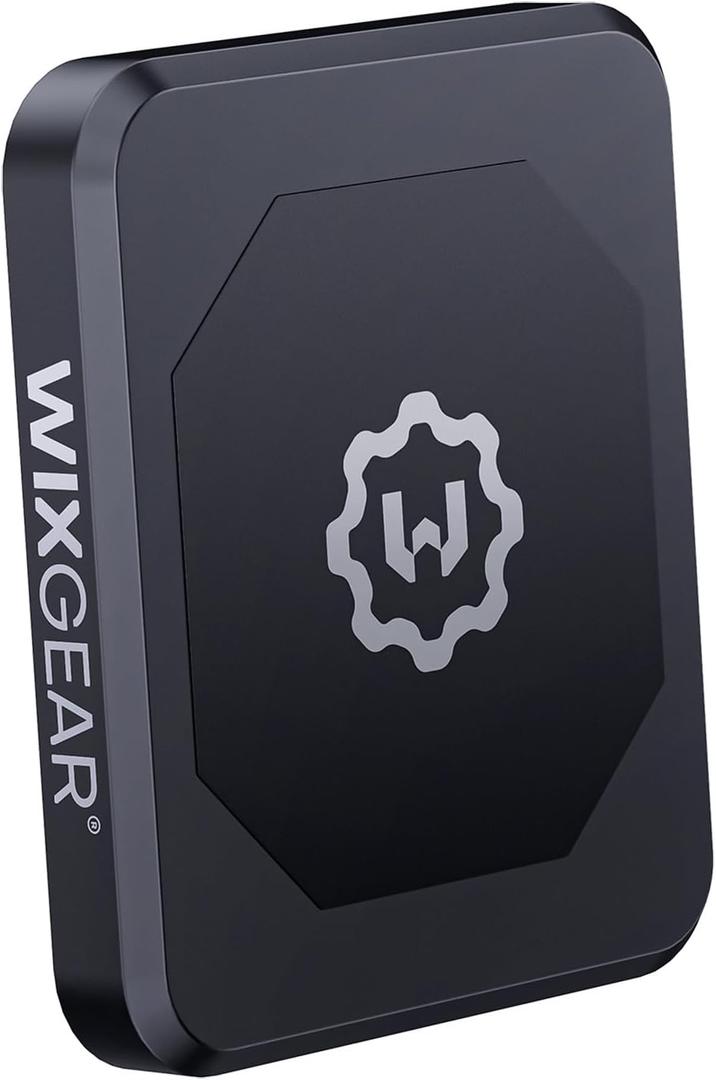 WixGear Rectangle Flat Stick On Dashboard Magnetic Car Mount Holder for Cell Phones and Mini Tablets with Fast Swift-Snap Technology - Extra Slim