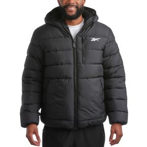 Reebok Mens Winter Jacket - Heavyweight Sherpa Lined Puffer Parka Mens Winter Coat - Insulated Quilted Ski Jacket for Men (Small, Jet Black)