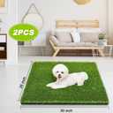 2 Pack 26"x30" Dog Grass Pee Pads, Reusable Artificial Grass Turf Rug for Puppy & Cats, Washable Fake Grass Mat Dog Pee Pad Replacement Outdoor Indoor Potty Training Pads with Drainage Holes