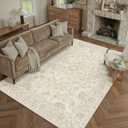 9x12 Beige Area Rug Neutral Floral Carpet