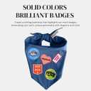 Premium Solid Navy Dog Bandana, Luxury Soft Cotton Adjustable Triangle Scarf for Medium Dogs, Comfortable, Stylish, and Customizable for All Seasons, Dog Accessories