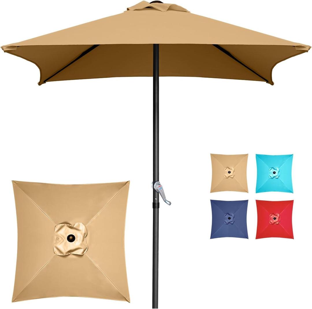 5ft Crank Mini Square Patio Umbrella Balcony Beach