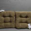 Arlee Chair Cushions for Dining Chairs, Set of 2 - Memory Foam Chair Pads, Non-Skid Backing - Durable Thick Seat Cushions for Kitchen, Office, Patio, 15.5" L x 15.5" W, Bamboo Tan