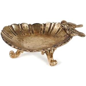 NIKKY HOME Vintage Gold Ring Holder Jewelry Dish, Antique Birds Trinket Display Decorative Metal Tray Bowl Classy Birthday Christmas Gifts for Women