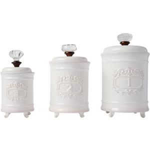 Mud Pie Kitchen Canister (Set of 3), White