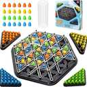 Board Game-Chain Triangle Chess Games,Multiplayer Puzzle Games,Triggle Rubber Band Game,Family Night Board Games for Adults 2 to 4 Players