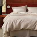 Bedsure Cotton Duvet Cover King - 100% Cotton Waffle Weave Charcoal Duvet Cover King Size, PureWoven Breathable Bedding Set for All Season, 3 Pieces, King (104" X 90"), 19 - Charcoal Black (No Comforter)