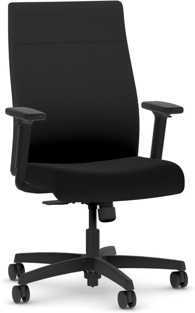 HON Ignition 2.0 Ergonomic Office Chair, Lumbar Support, Desk Chair, Black, Oversized
