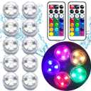 Mini Submersible LED Lights,Small Waterproof LED Tea Lights Candle with Remote battery led Operated,RGB Color Changing for Vase Home Party Wedding Table Centerpieces Fountain Halloween Lantern