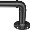 Black 1-inch diameter curtain rod: suitable for windows 28-48 "wide, adjustable curtain rod, modern minimalist design, indoor/outdoor use, 32-48 long