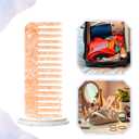 2 Pack Acetate Wide Tooth Combs for Women, Tortoise Shell Detangling Without Handle, Lightweight Styling Combs for Thick Curly Wet or Dry Hair, Travel-Friendly French Design (Blue & Pink)